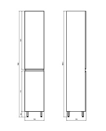 ASB-Mebel Пенал для ванной Марко 35 белый/дуб золотой – фотография-2